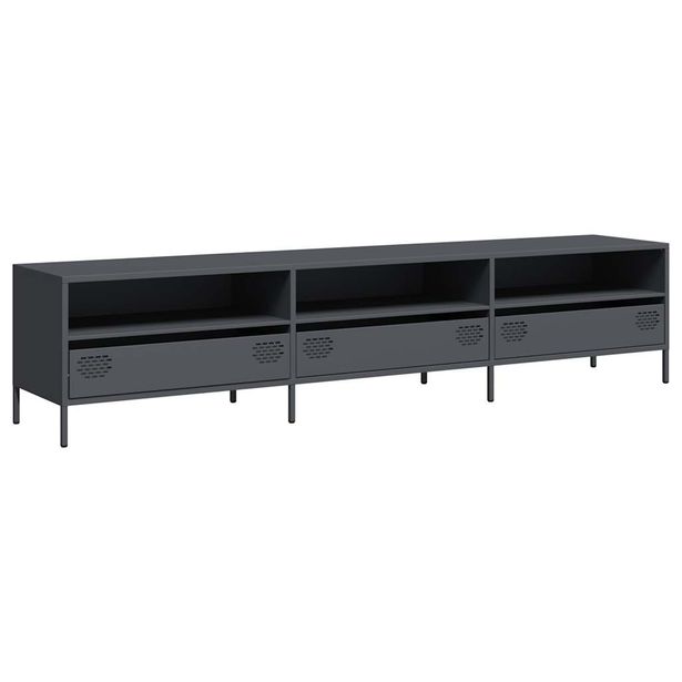 TV-kaappi Antrasiitti 202x39x43,5 cm Kylmävalssattu teräs (51348)