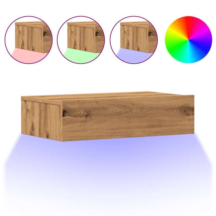 TV-kaappi LED-valoilla käsityöläinen tammi 60x35x15,5 cm (56345)