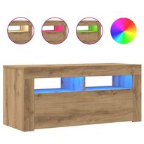 TV-kaapit ja -tasot LED-valoilla, 90x35x40 cm, eri värejä (08758)