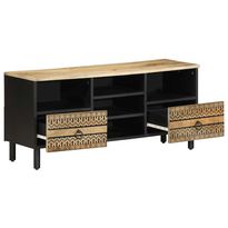 TV-kaappi musta 100x33,5x46 cm massiivipuuta mango (18646)