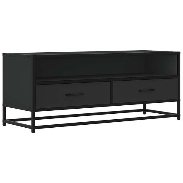TV-kaappi musta 100x34,5x40 cm suunniteltu puu ja metalli (48814)