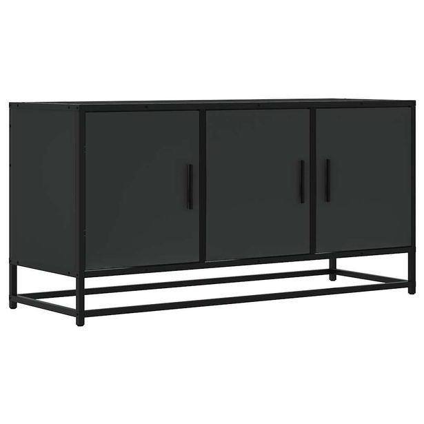TV-kaappi musta 100x35x50 cm suunniteltu puu ja metalli (48829)