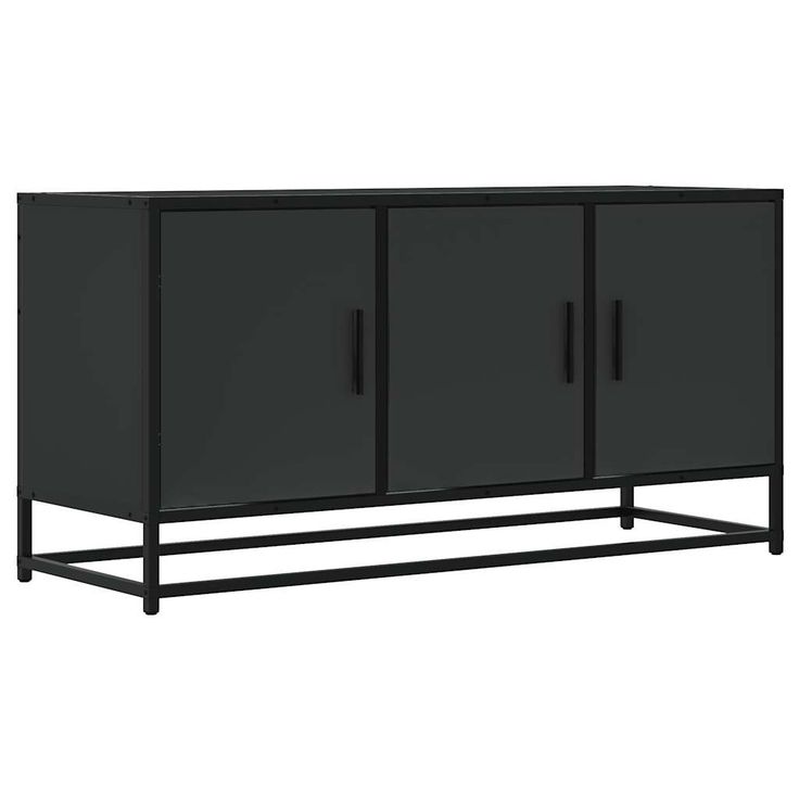 TV-kaappi musta 100x35x50 cm suunniteltu puu ja metalli (48829)