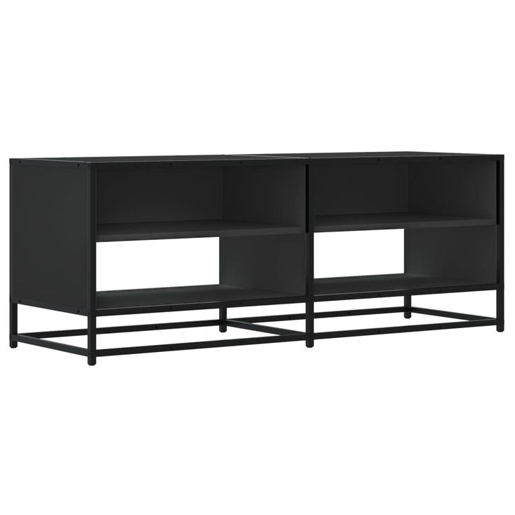 TV-kaappi Musta 120,5x40x46 cm Suunniteltu puu ja metalli (48889)