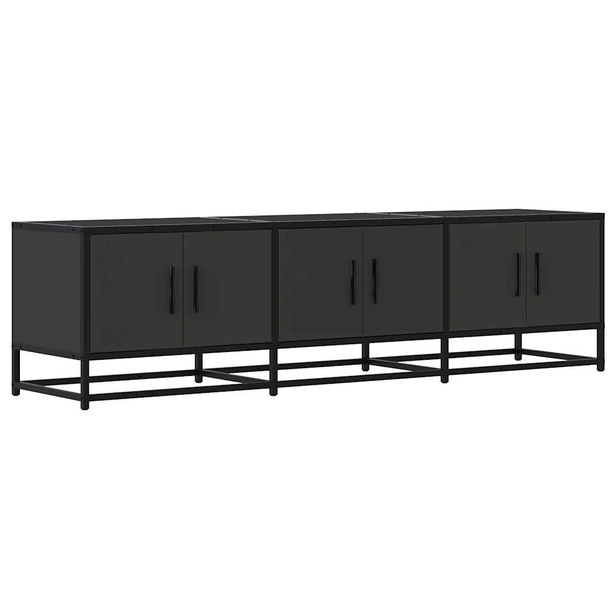 TV-kaappi musta 150x35x41 cm suunniteltu puu ja metalli (48859)