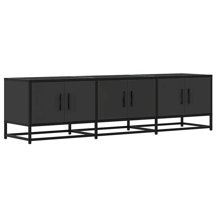 TV-kaappi musta 150x35x41 cm suunniteltu puu ja metalli (48859)