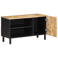 TV-kaappi musta 80x33,5x46 cm massiivipuuta mango (18643)