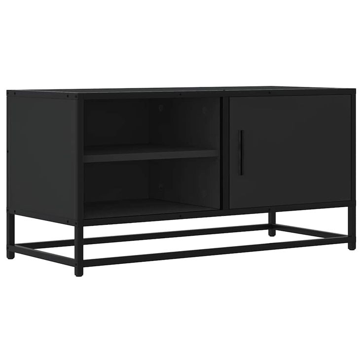TV-kaappi Musta 80x34,5x40 cm suunniteltu puu ja metalli (48819)