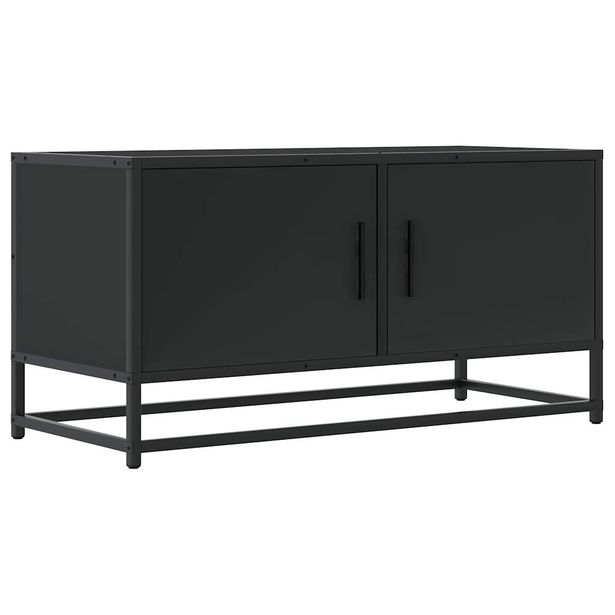TV-kaappi Musta 80x34,5x40 cm suunniteltu puu ja metalli (48824)