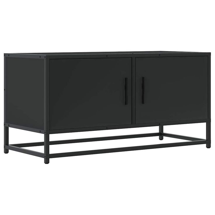 TV-kaappi Musta 80x34,5x40 cm suunniteltu puu ja metalli (48824)