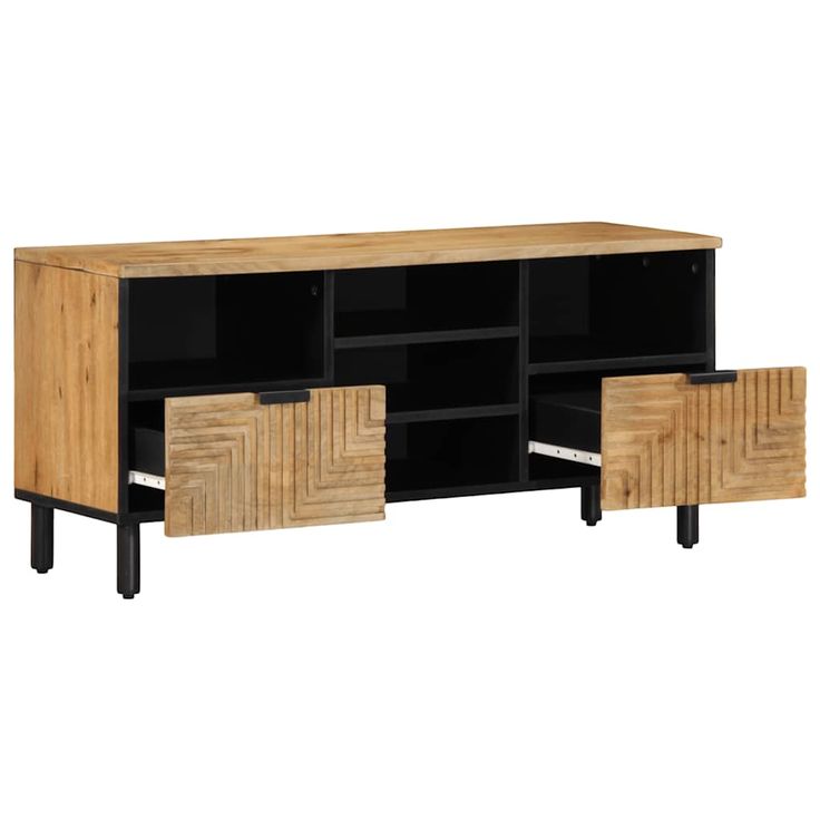 TV-kaappi Ruskea 100x33x46 cm Massiivipuu Mango (17738)