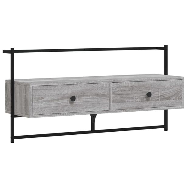 TV-kaappi seinälle harmaa Sonoma 100,5x30x51 cm tekninen puu (33461)