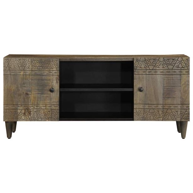 TV-kaappi vaaleanharmaa 105x33,5x46 cm massiivipuu mango (17792)