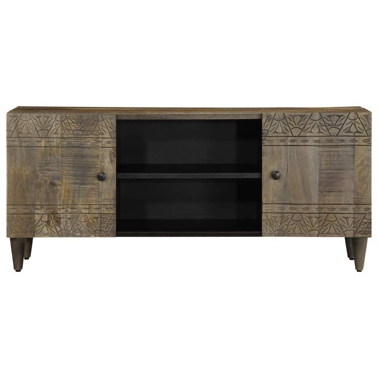 TV-kaappi vaaleanharmaa 105x33,5x46 cm massiivipuu mango (17792)