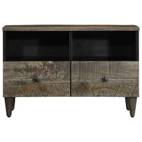 TV-kaappi vaaleanharmaa 70x33,5x46 cm massiivipuu mango (17793)