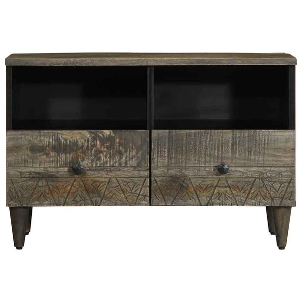 TV-kaappi vaaleanharmaa 70x33,5x46 cm massiivipuu mango (17793)