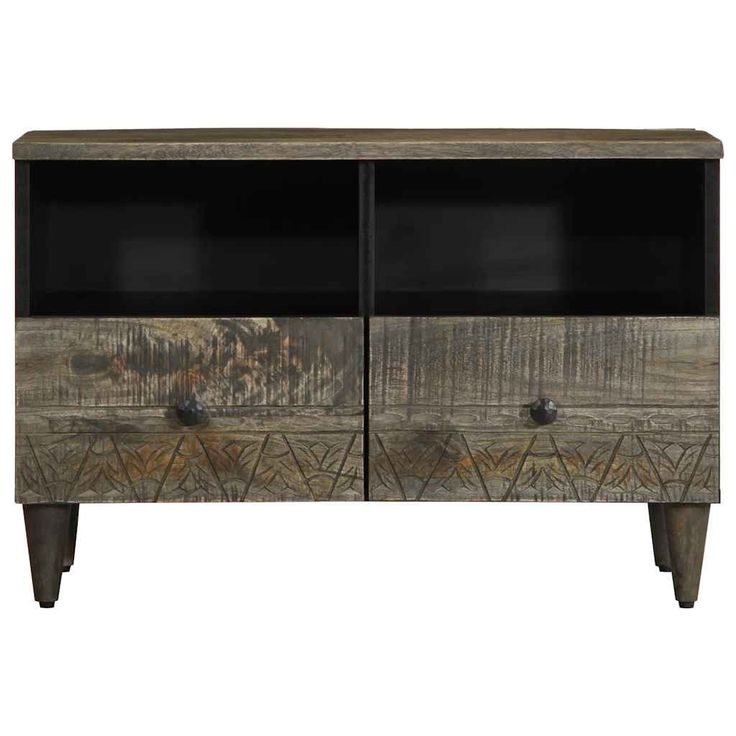 TV-kaappi vaaleanharmaa 70x33,5x46 cm massiivipuu mango (17793)