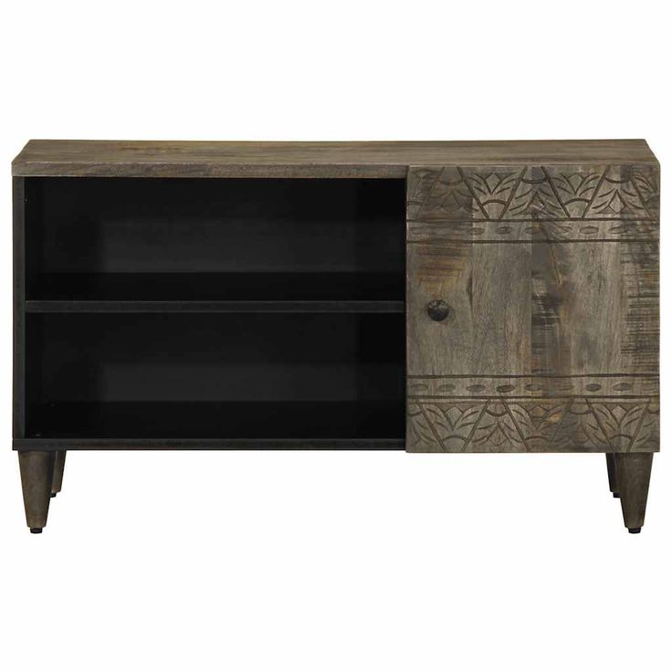 TV-kaappi vaaleanharmaa 80x31,5x46 cm massiivipuu mango (17807)
