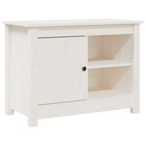 TV-kaappi valkoinen 70x36,5x52 cm täysi mänty (14580)