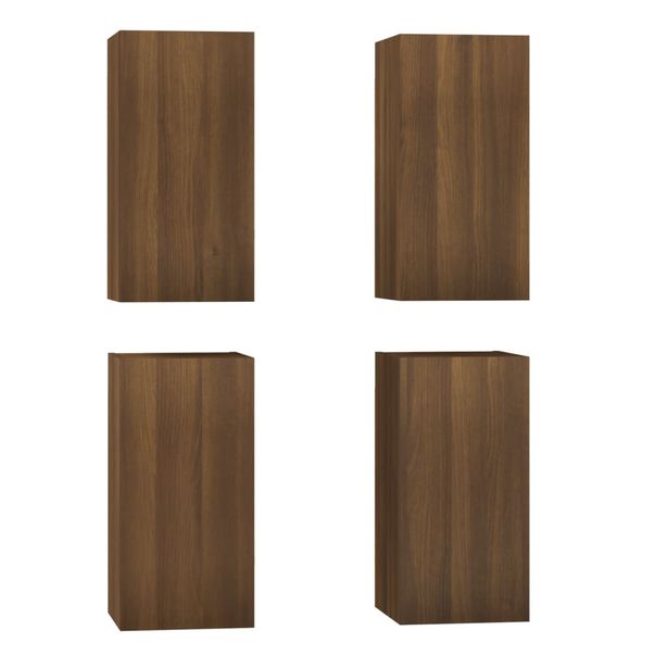 TV-kaappisarja 4 kpl ruskea tammi 30,5x30x60 cm tekninen puu (20328)