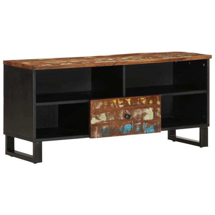 TV-taso 100x33x46 cm kierrätetty täyspuu ja tekninen puu (51972)