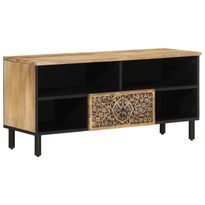 TV-taso 100x33x46 cm täysi mangopuu (58228)