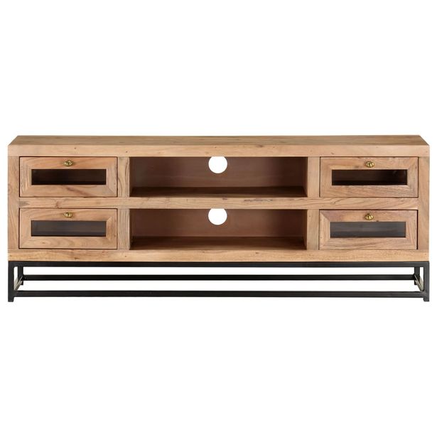 TV-taso 110x30x40 cm täysi akaasiapuu (23503)