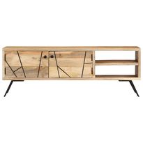 TV-taso 110x30x40 cm täysi mangopuu (28312)