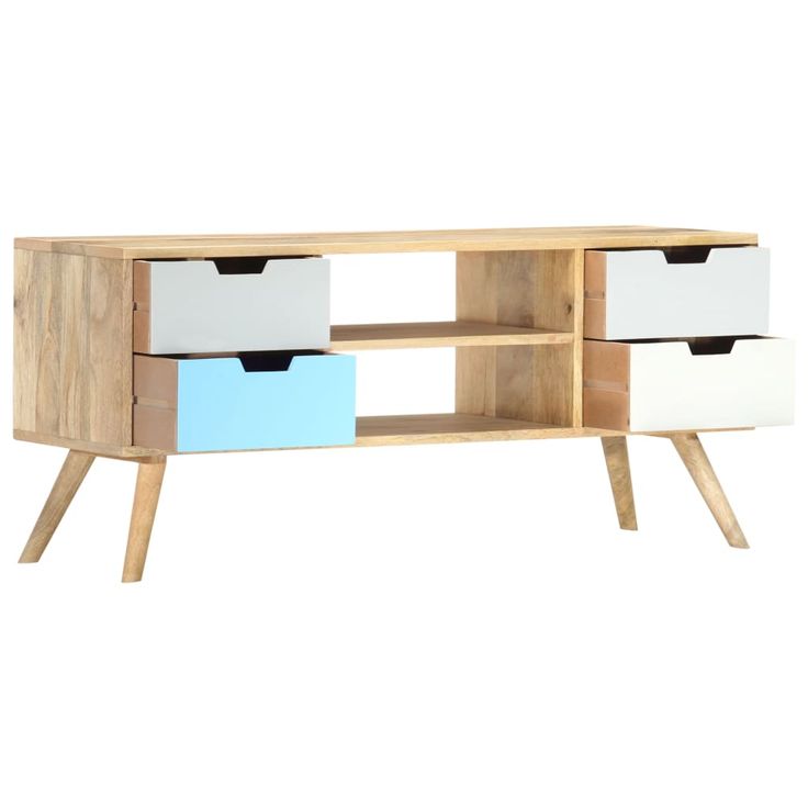TV-taso 110x35x48 cm täysi mangopuu (86483)