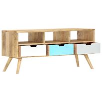 TV-taso 110x35x48 cm täysi mangopuu (86484)