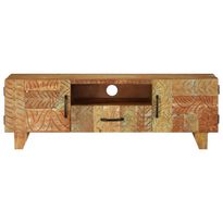 TV-taso 120x30x40 cm Käsin veistetty kierrätetty puu (47909)