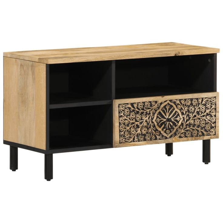 TV-taso 80x33x46 cm täysi mangopuu (58229)