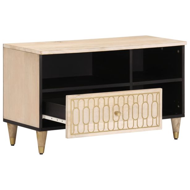 TV-taso 80x33x46 cm täysi mangopuu (58265)