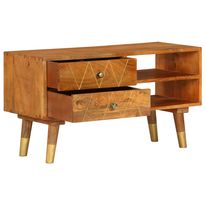 TV-taso 85x35x47 cm täysi mangopuu (85855)