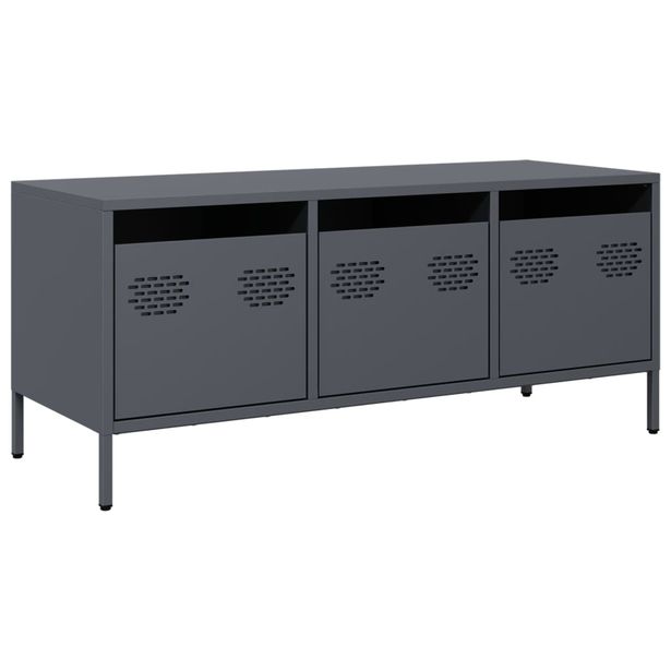 TV-taso antrasiitti 101,5x39x43,5 cm kylmävalssattu teräs (51228)