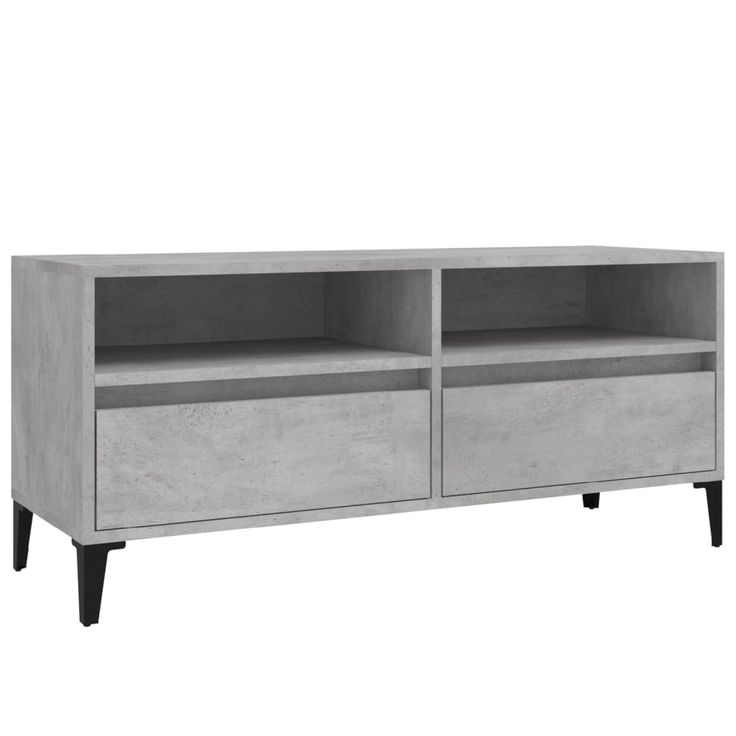 TV-taso betoninharmaa 100x34,5x44,5 cm tekninen puu (31905)