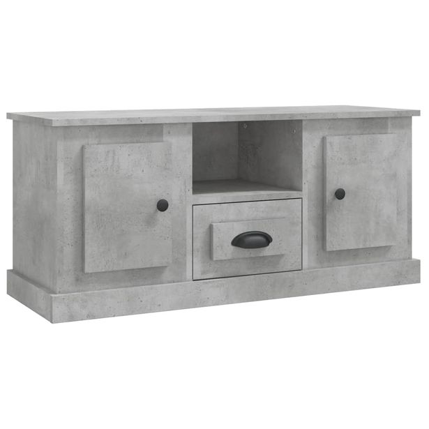 TV-taso betoninharmaa 100x35,5x45 cm tekninen puu (16460)