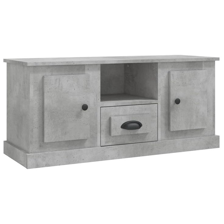 TV-taso betoninharmaa 100x35,5x45 cm tekninen puu (16460)