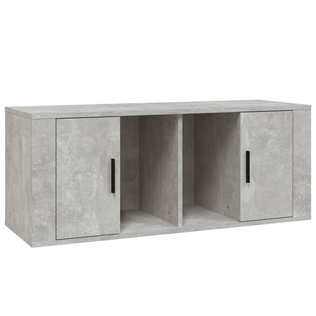 TV-taso betoninharmaa 100x35x40 cm tekninen puu (16804)