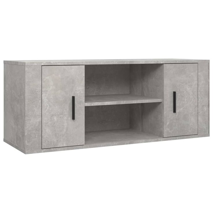 TV-taso betoninharmaa 100x35x40 cm tekninen puu (23095)