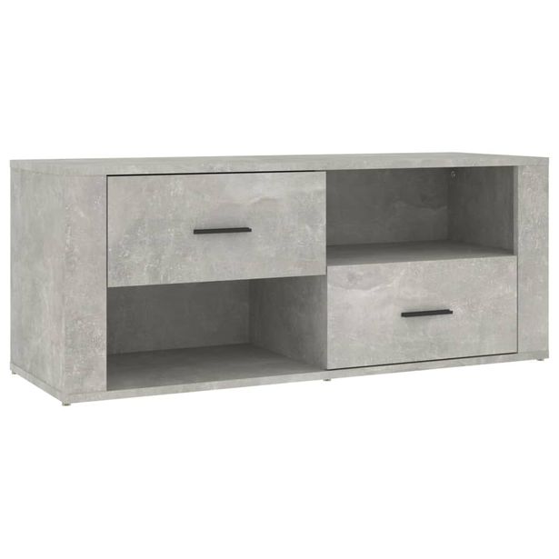 TV-taso betoninharmaa 100x35x40 cm tekninen puu (23103)