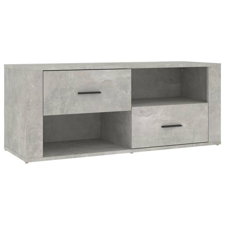 TV-taso betoninharmaa 100x35x40 cm tekninen puu (23103)