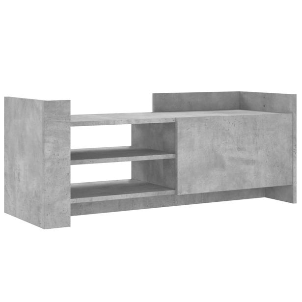 TV-taso betoninharmaa 100x35x40 cm tekninen puu (48377)