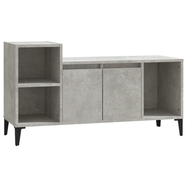 TV-taso betoninharmaa 100x35x55 cm tekninen puu (21184)