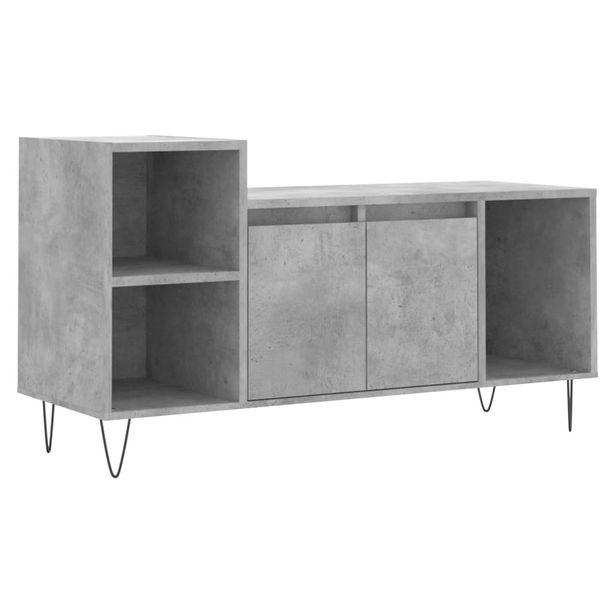 TV-taso betoninharmaa 100x35x55 cm tekninen puu (31320)