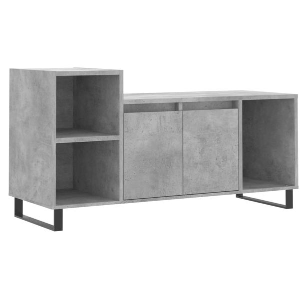 TV-taso betoninharmaa 100x35x55 cm tekninen puu (31328)