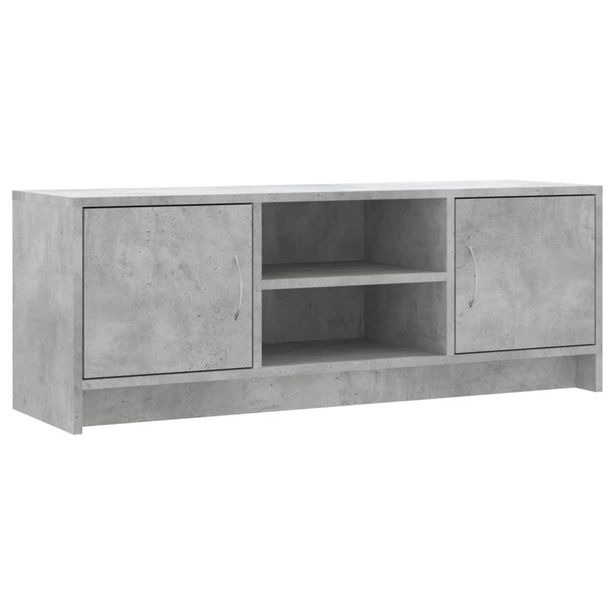 TV-taso betoninharmaa 102x30x37,5 cm tekninen puu (23257)