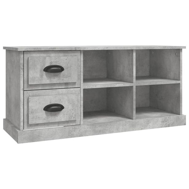 TV-taso betoninharmaa 102x35,5x47,5 cm tekninen puu (16180)