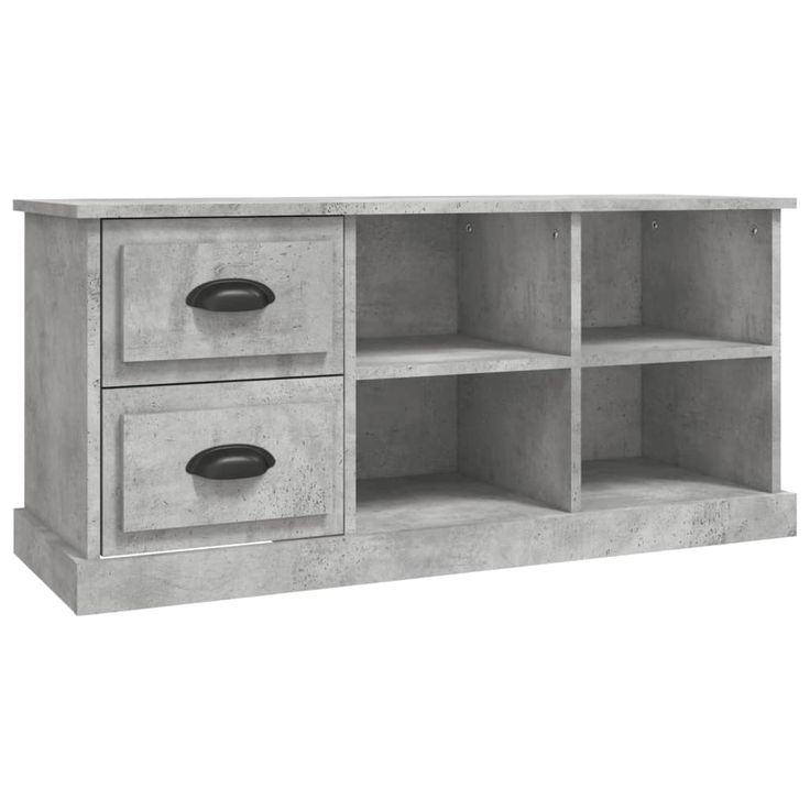 TV-taso betoninharmaa 102x35,5x47,5 cm tekninen puu (16180)