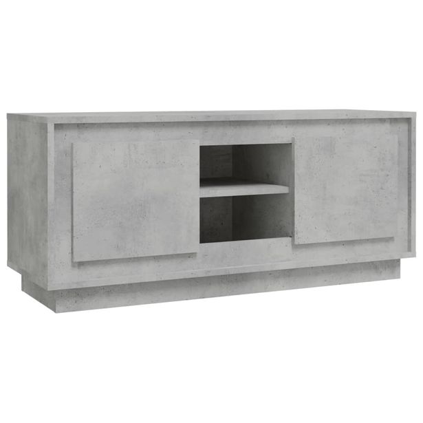 TV-taso betoninharmaa 102x35x45 cm tekninen puu (19864)